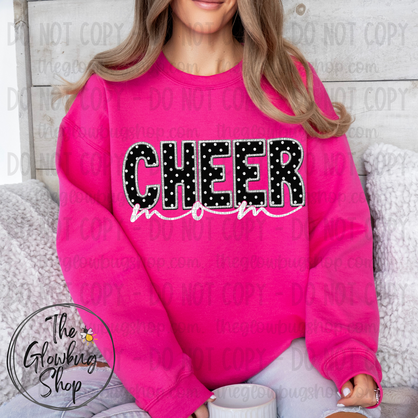Cheer MOM polka black