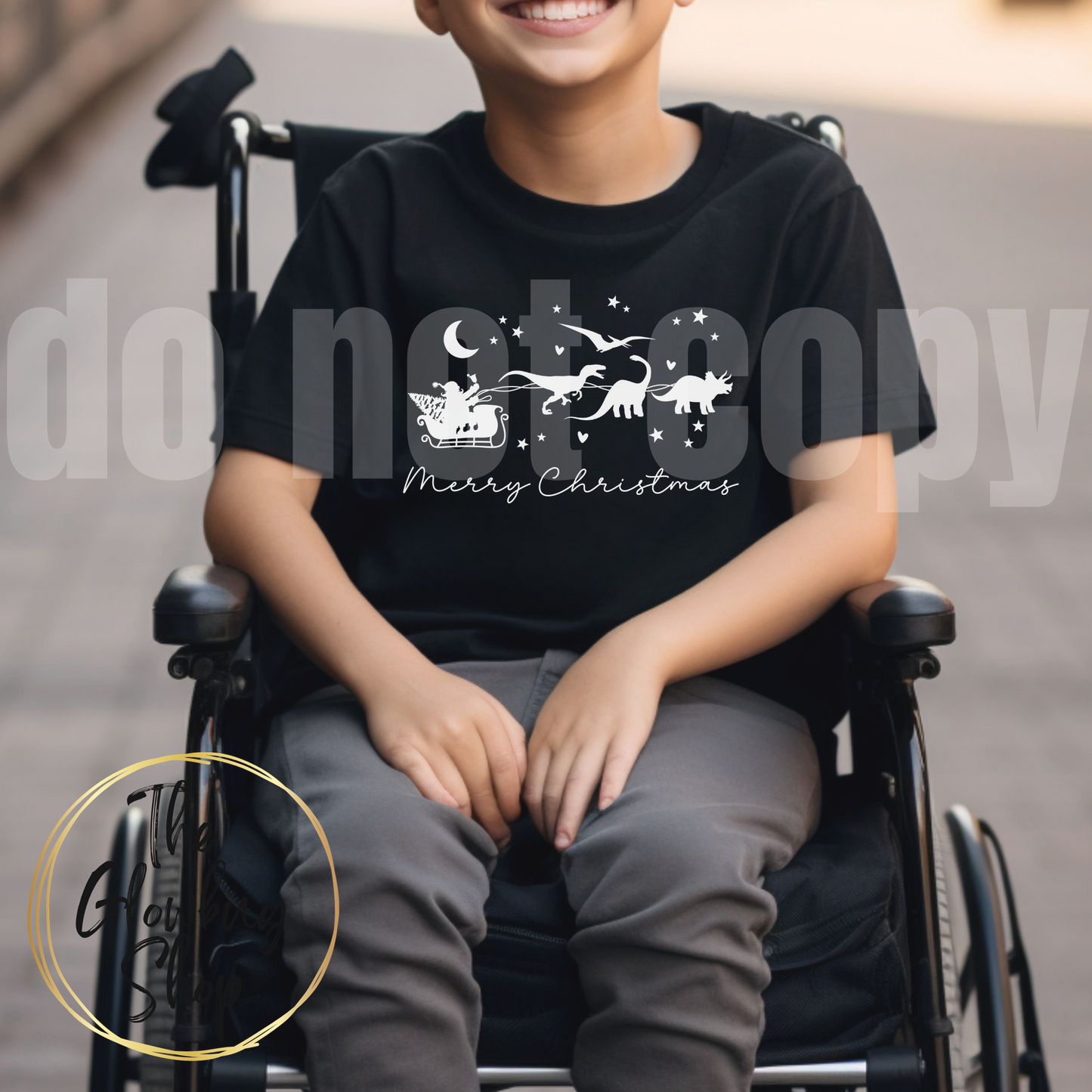 Dino Sleigh Christmas (black)