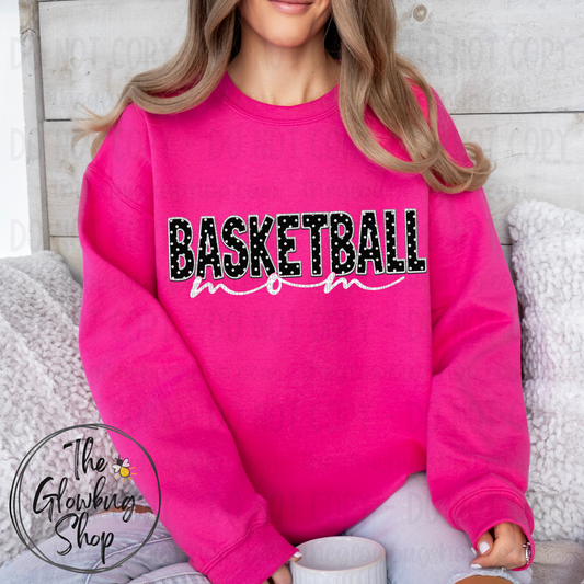 Basketball MOM polka black