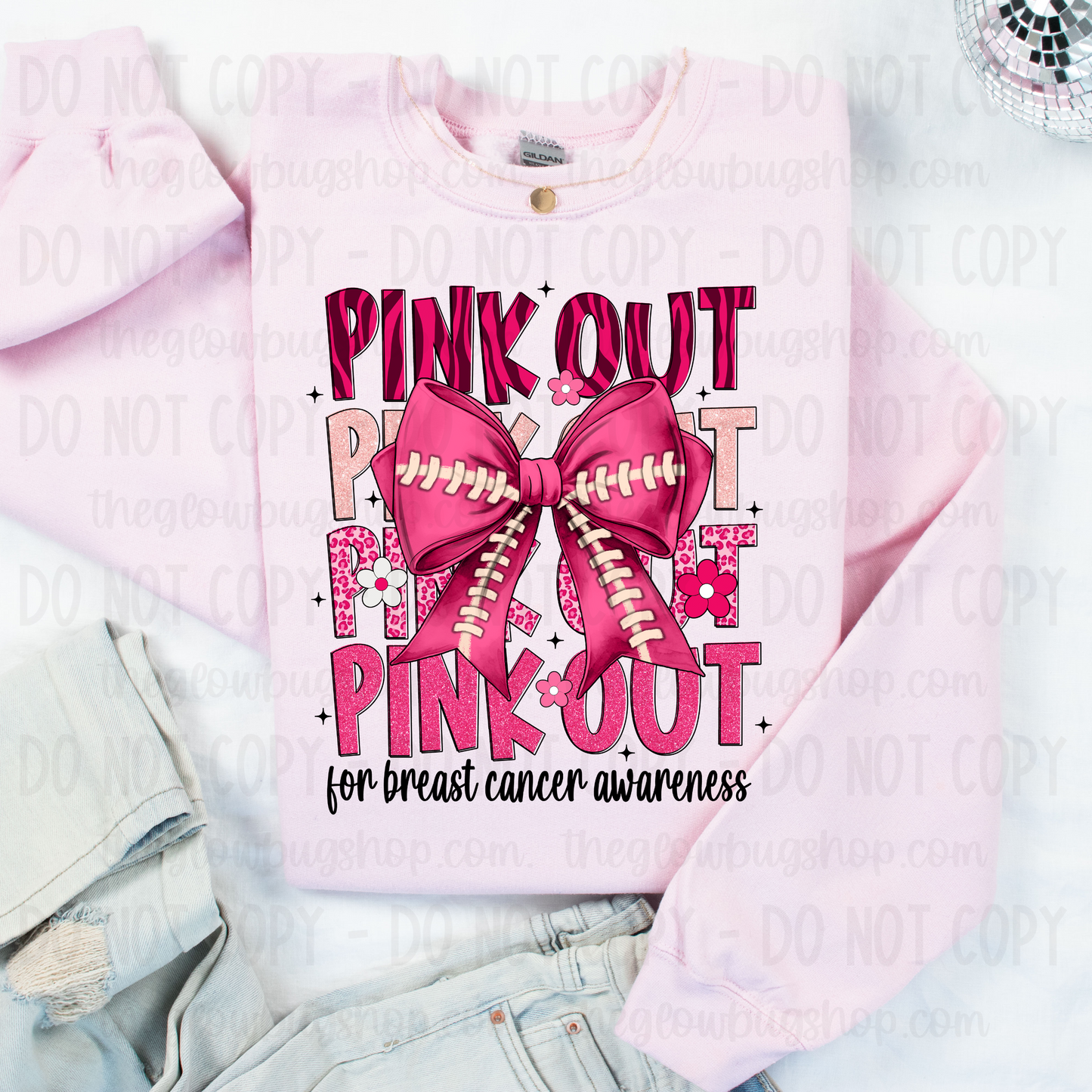 Pink Out Football Bow