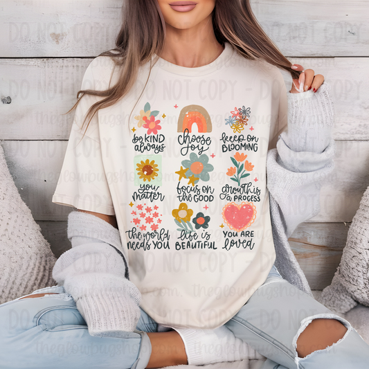 Positive Doodle Floral 2 (distressed)