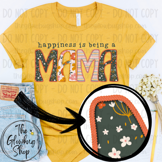 Happiness Is Being A Mama (faux stitching)