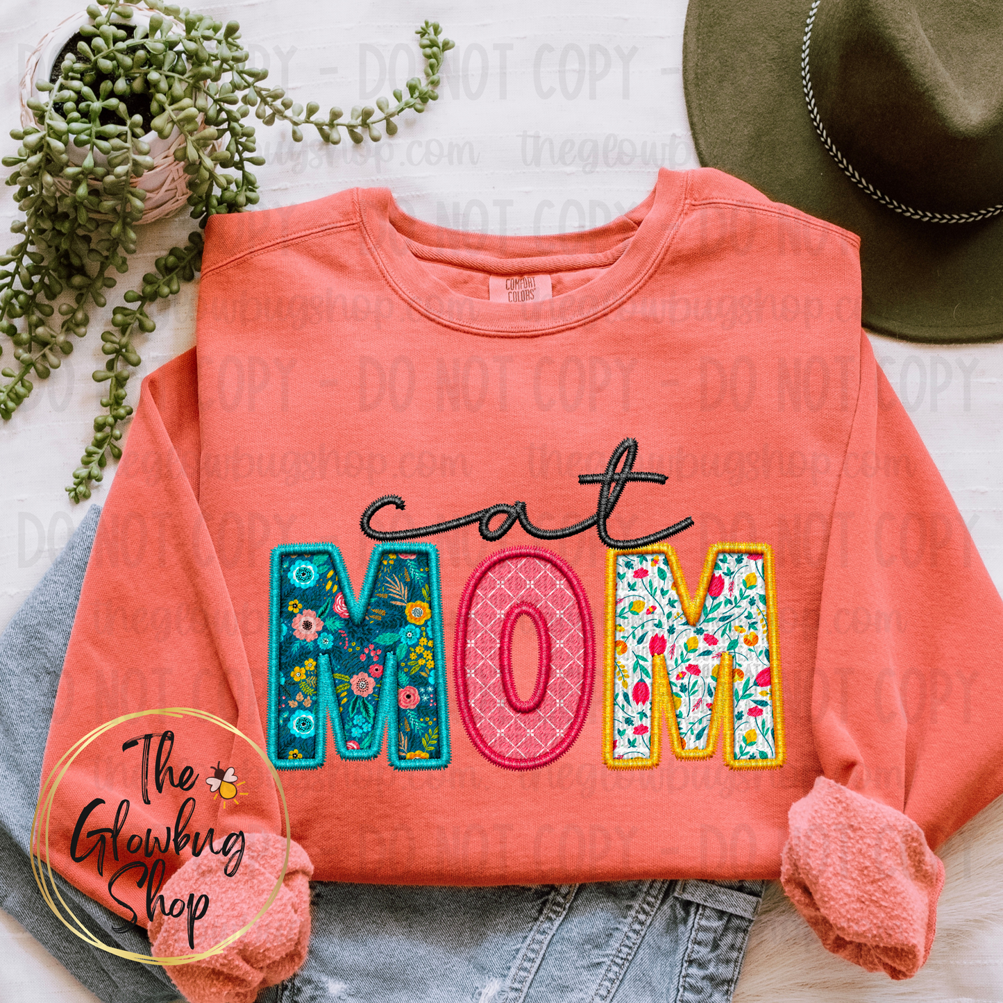 Cat Mom (faux embroidery)