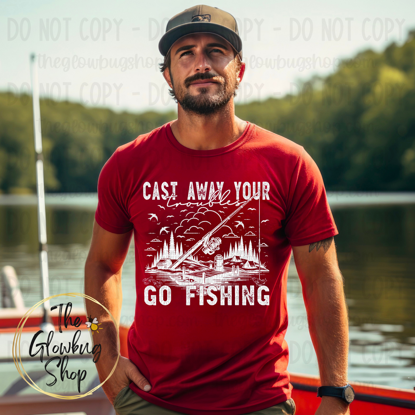 Cast Away Your Troubles (white ink)