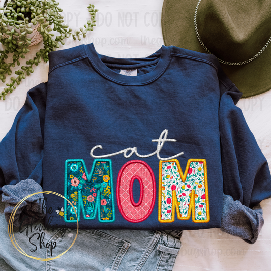 Cat Mom (faux embroidery)