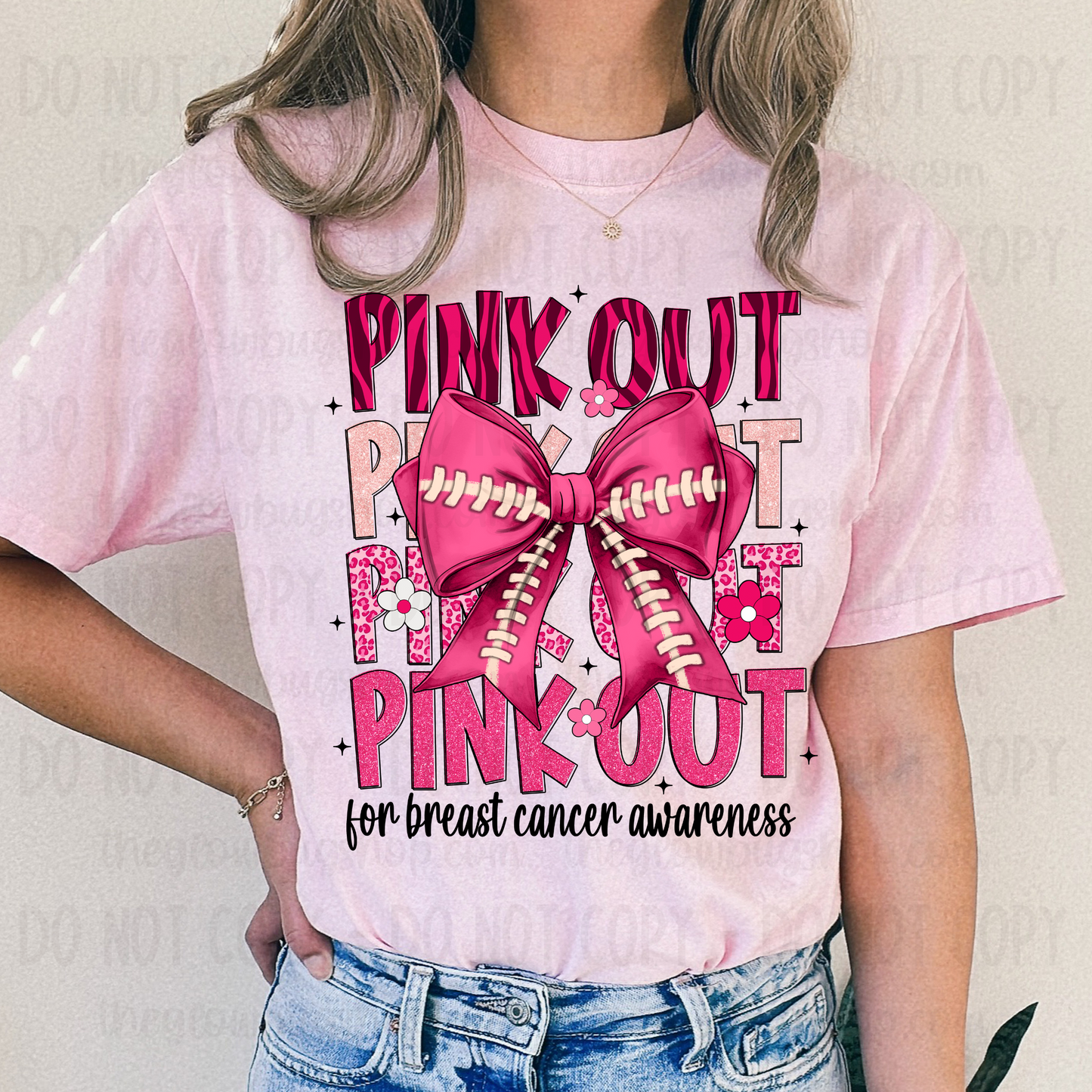Pink Out Football Bow