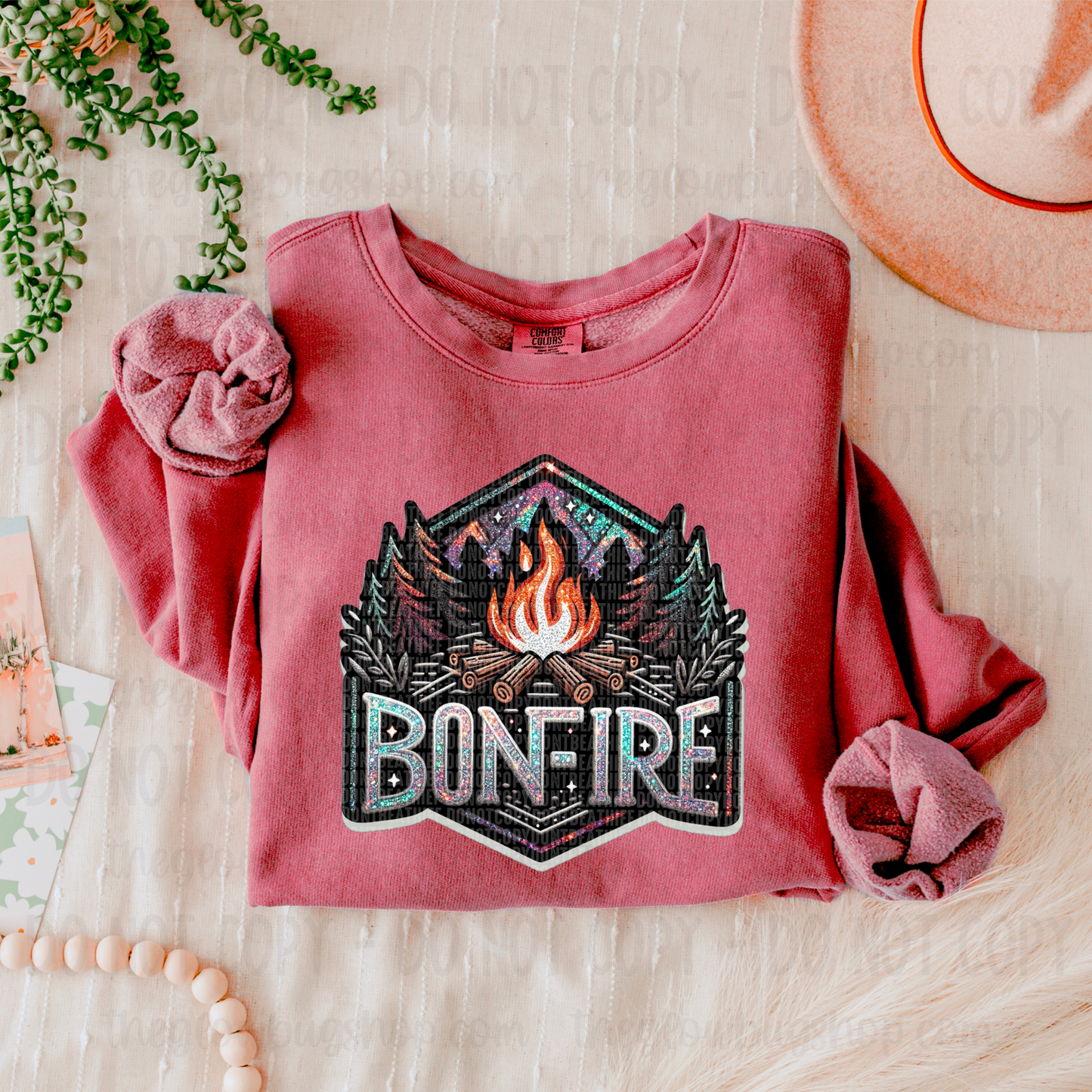Bonfire (faux glitter embroidery)
