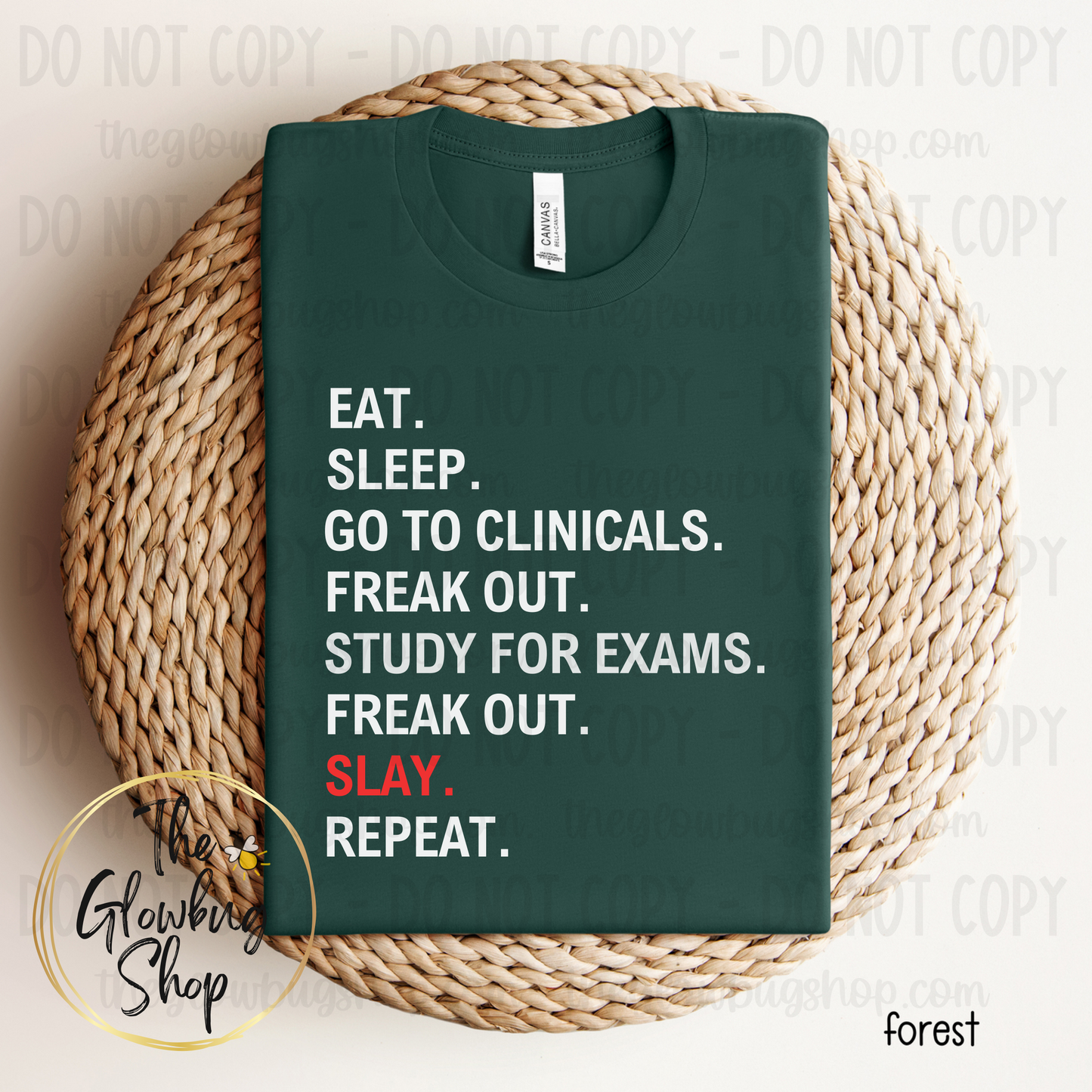 Eat. Sleep. Freak Out. (white ink)
