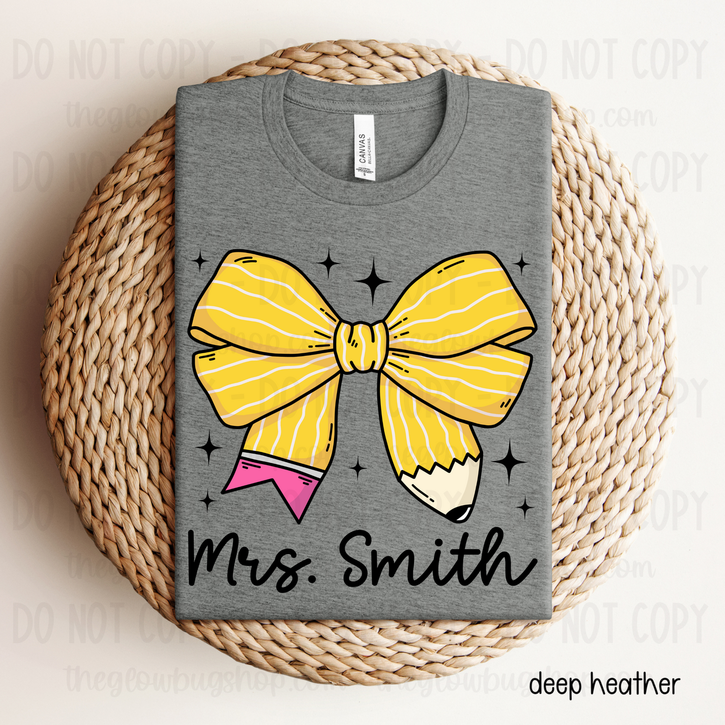 Yellow Pencil Bow (custom)
