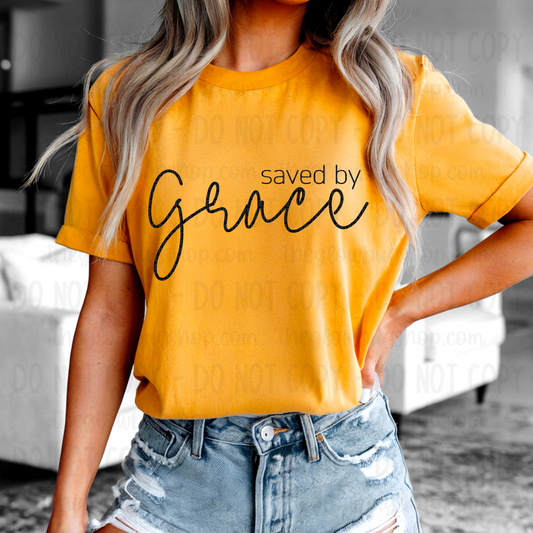 Saved By Grace (black lettering)