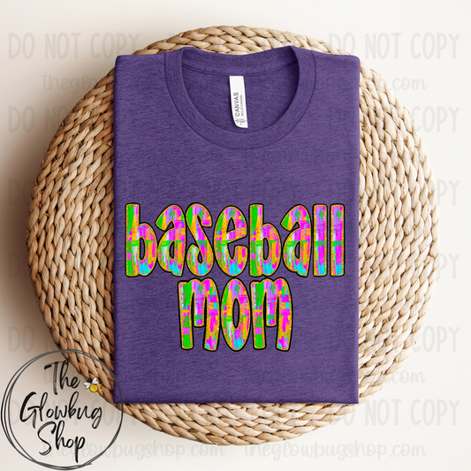 Baseball MOM multi-neon
