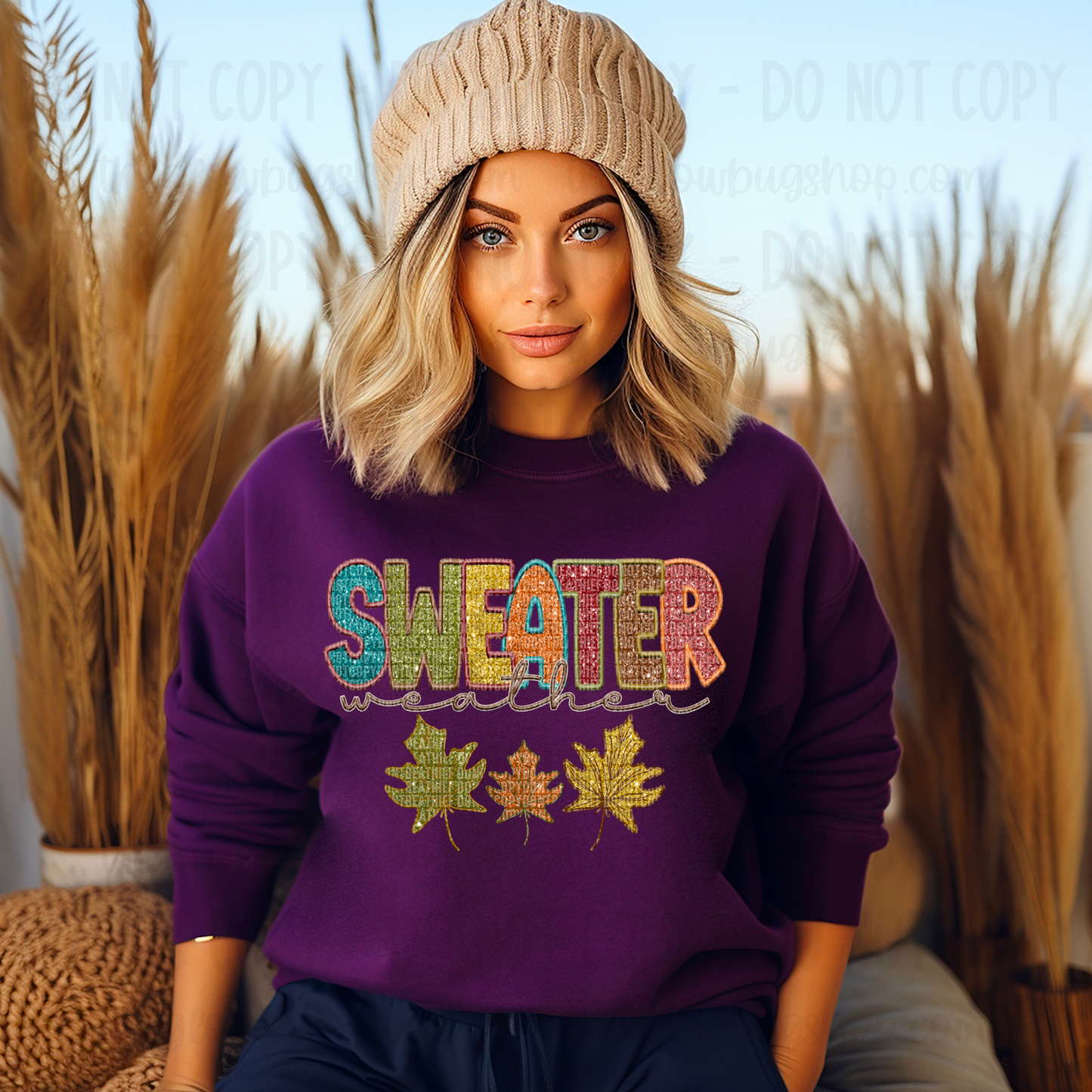 Sweater Weather (faux glitter embroidery)
