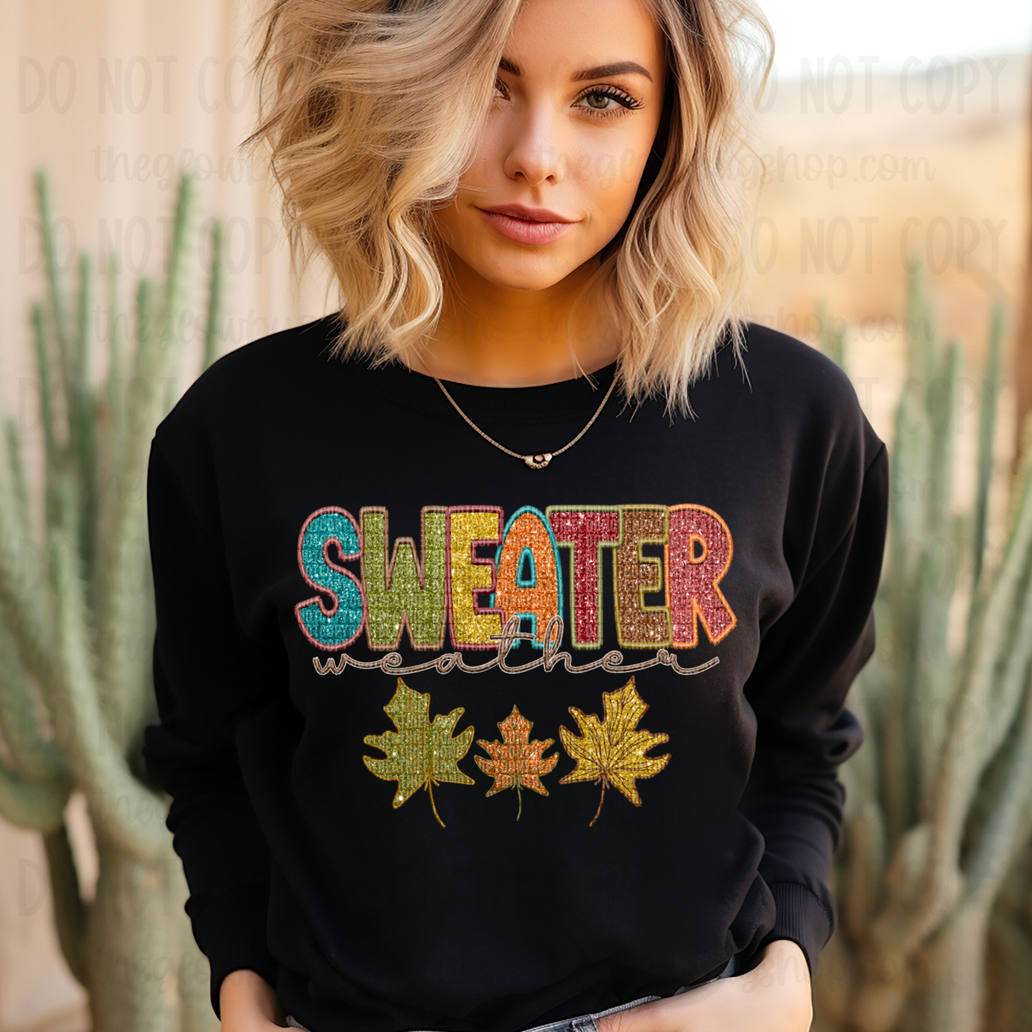 Sweater Weather (faux glitter embroidery)