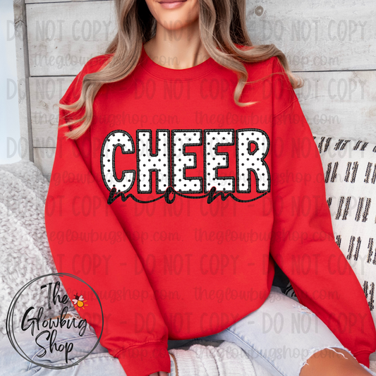 Cheer MOM polka white