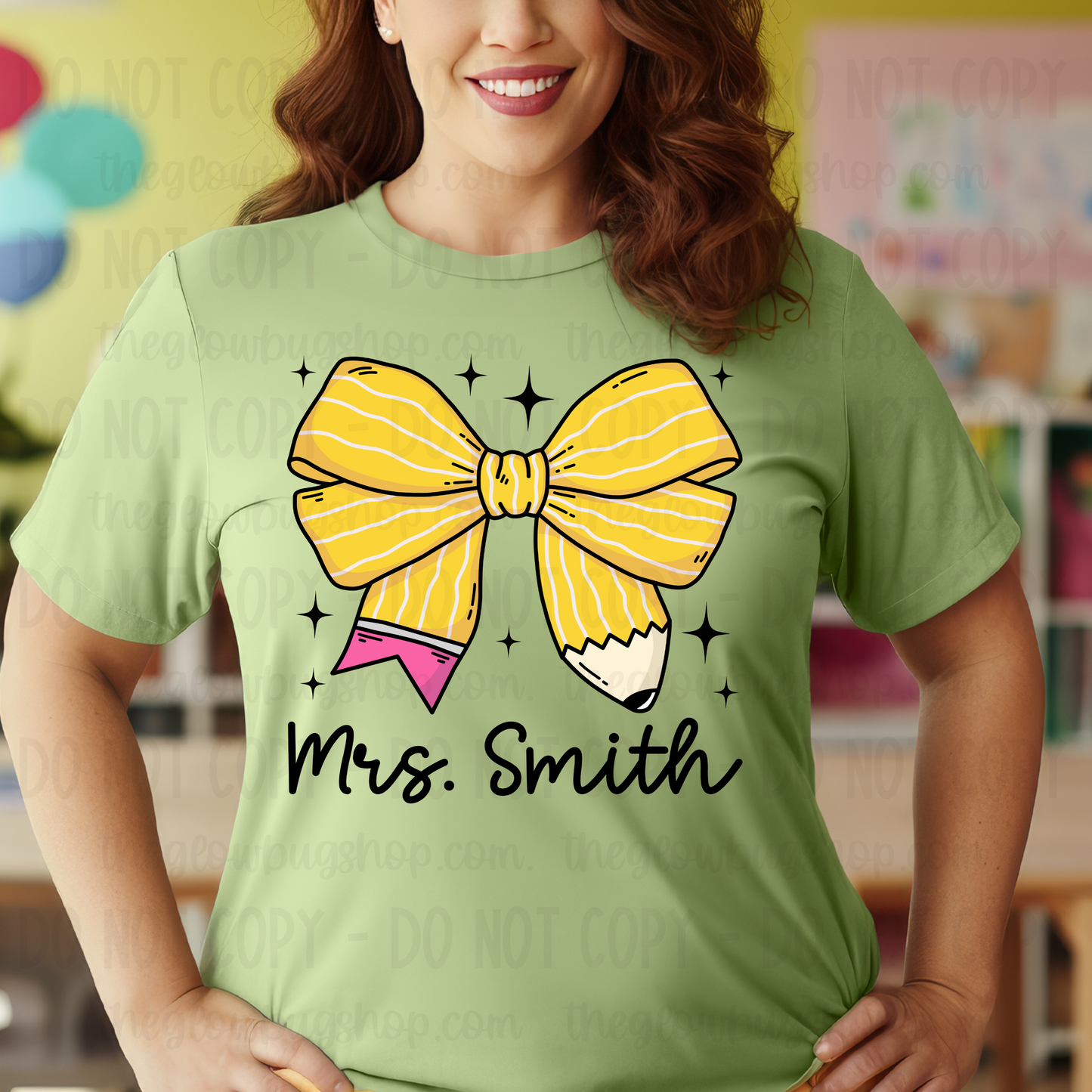 Yellow Pencil Bow (custom)