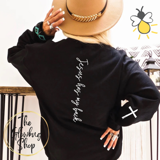 Jesus Has My Back (white ink)