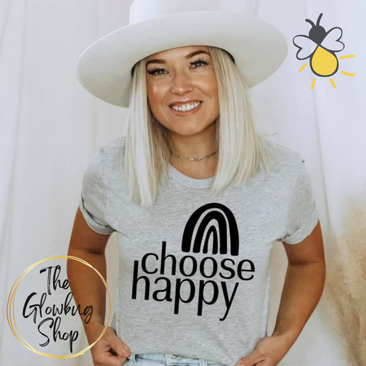 Choose Happy Rainbow (black ink)