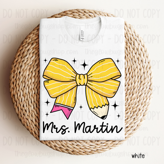 Yellow Pencil Bow (custom)