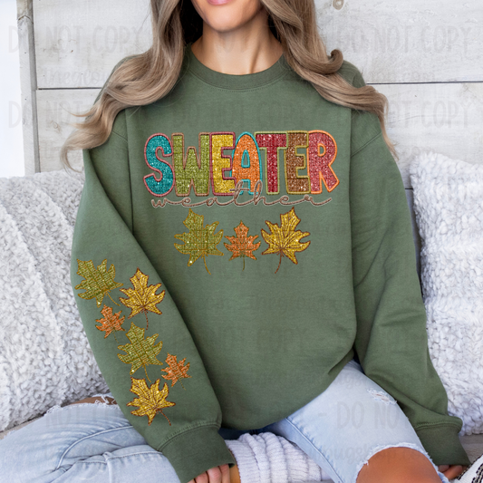 Sweater Weather (faux glitter embroidery)