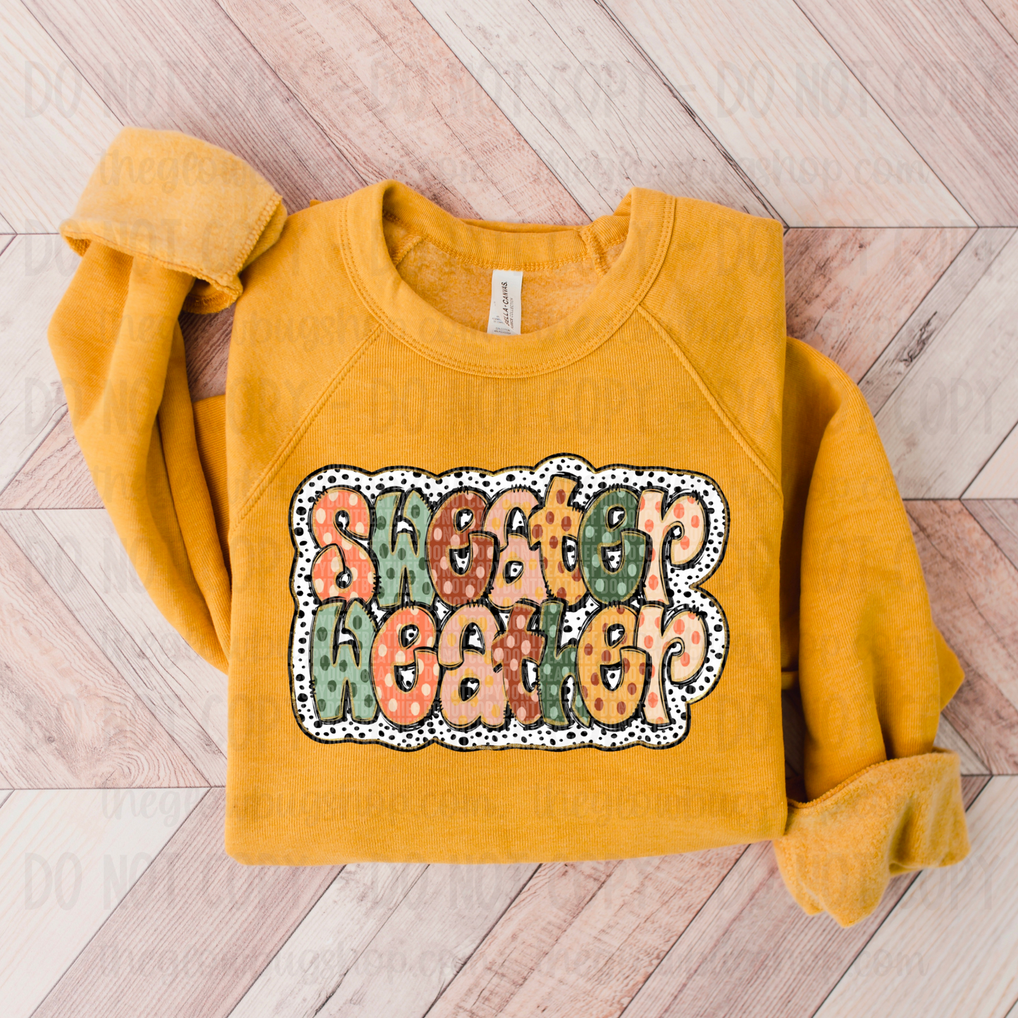 Sweater Weather polka outline