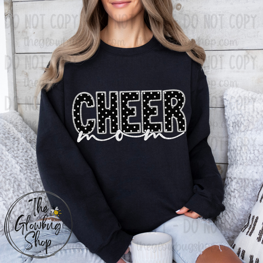 Cheer MOM polka black