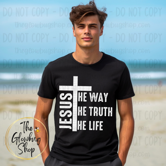 Jesus...The Way, The Truth, The Life (white ink)