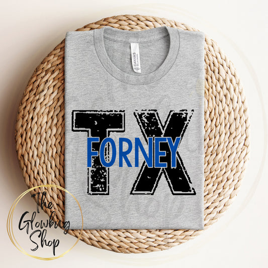 Forney Texas (blue ink)