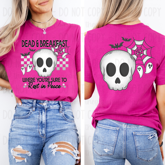 Dead & Breakfast (black & white) (front and back)