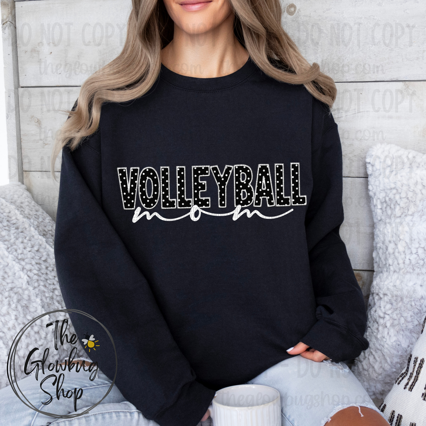 Volleyball MOM polka black