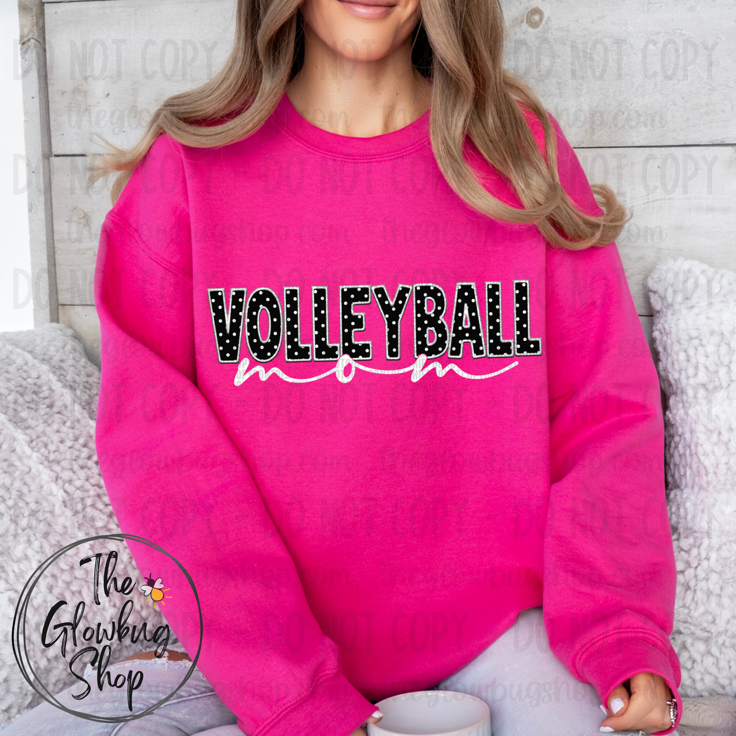 Volleyball MOM polka black