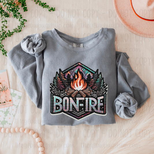 Bonfire (faux glitter embroidery)