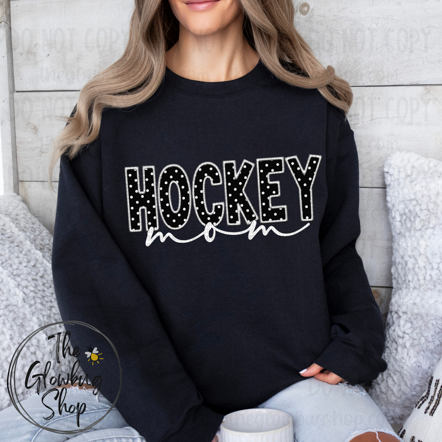 Hockey MOM polka black