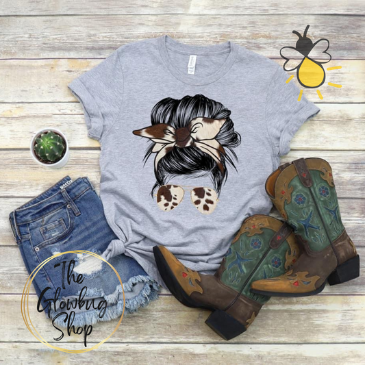 Mama Messy Bun Cowhide